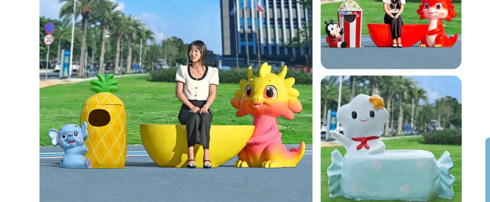 Cartoon Animal Shaped Outdoor Seat Set