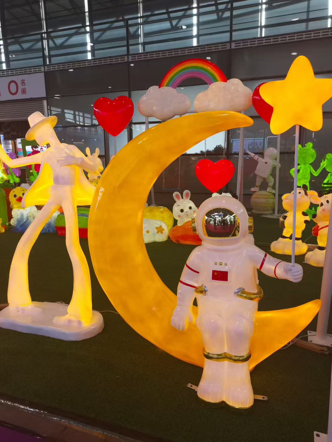 Space Theme Fiberglass Sculpture Display