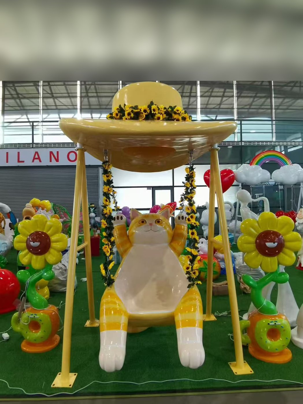 Cat Under the Sunflower Hat — Fantasy Garden Set